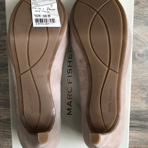 Marc Fisher Sydney Almond Toe Pumps Natural Suede 6.5 - Picture 3 of 3